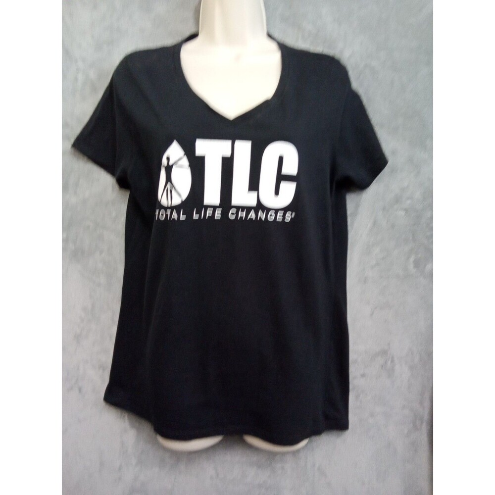 Total Life Changes‎ Women Large Black V-neckline Short Sleeve